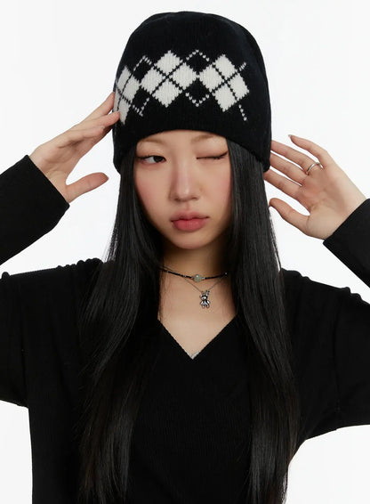 Argyle Knit Beanie ID525