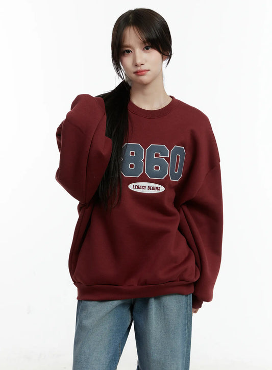1860 Graphic Fleece-Lined Crewneck CD514