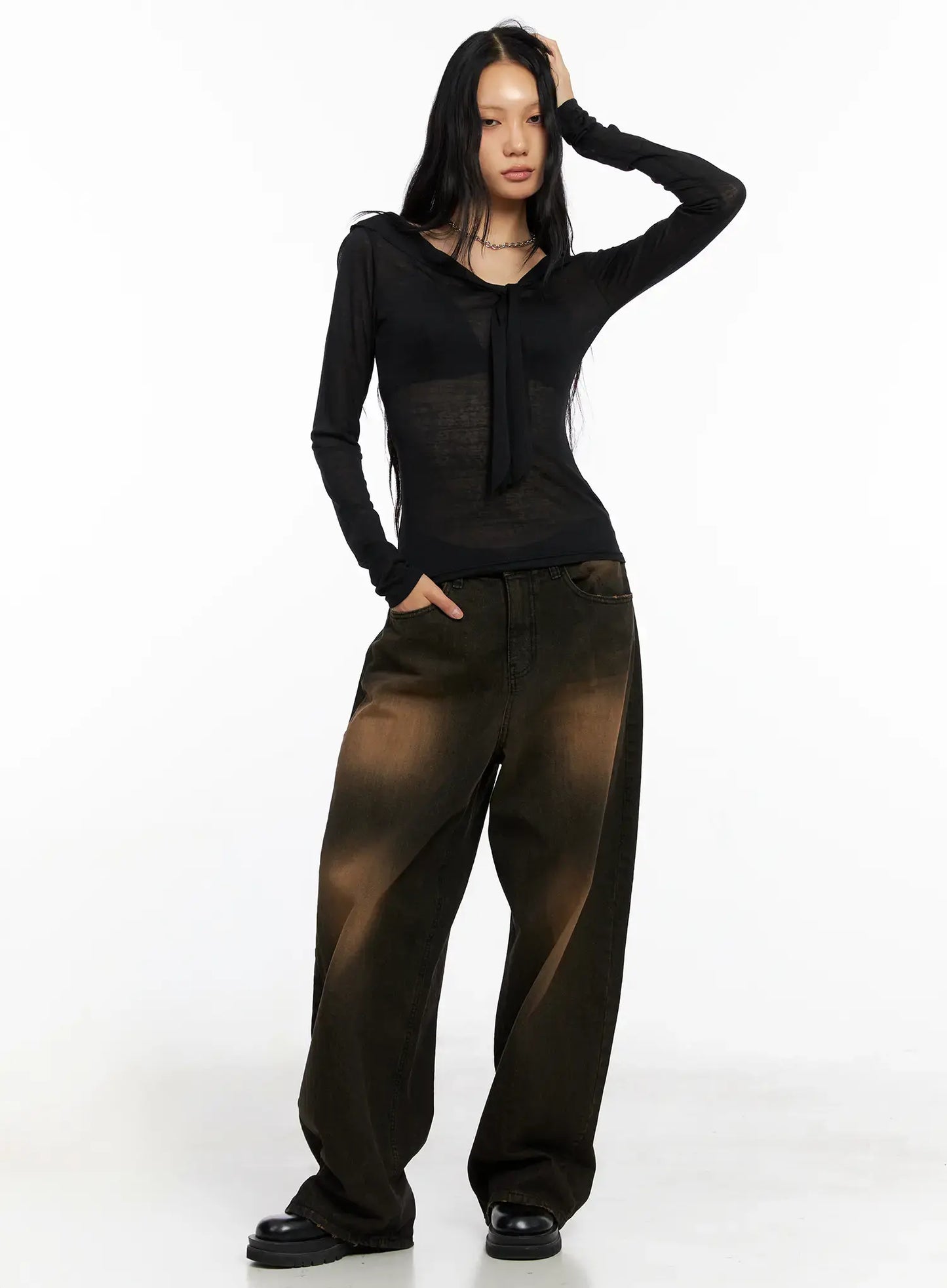 Analia Washed Wide-Leg Jeans CO529