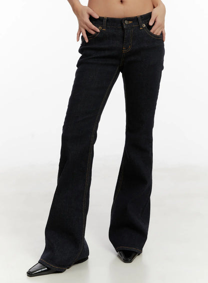 Adalee Non-Fade Low-Rise Flare Jeans CD515
