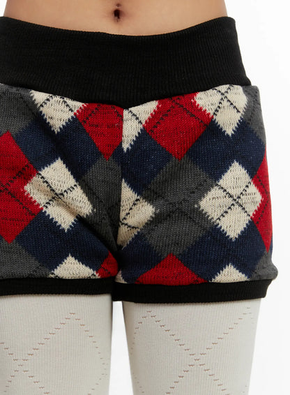 Argyle Knit Shorts CD512