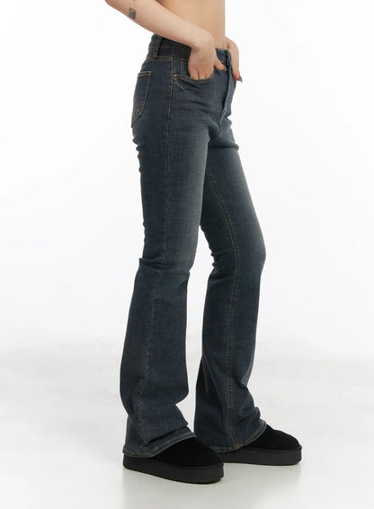 Ailani Fleece-Lined Bootcut Flared Jeans CD509