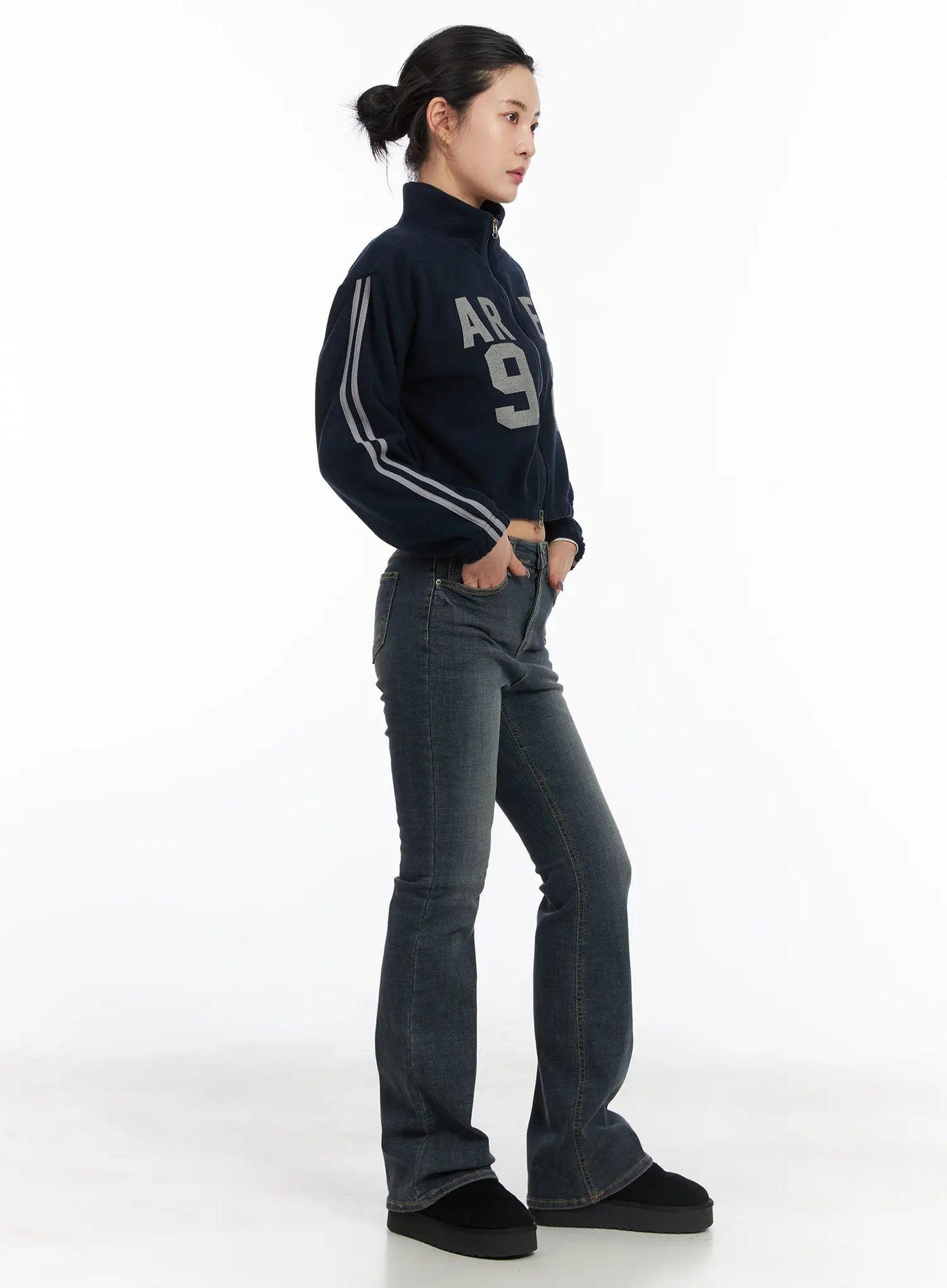 Ailani Fleece-Lined Bootcut Flared Jeans CD509