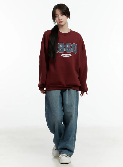 1860 Graphic Fleece-Lined Crewneck CD514