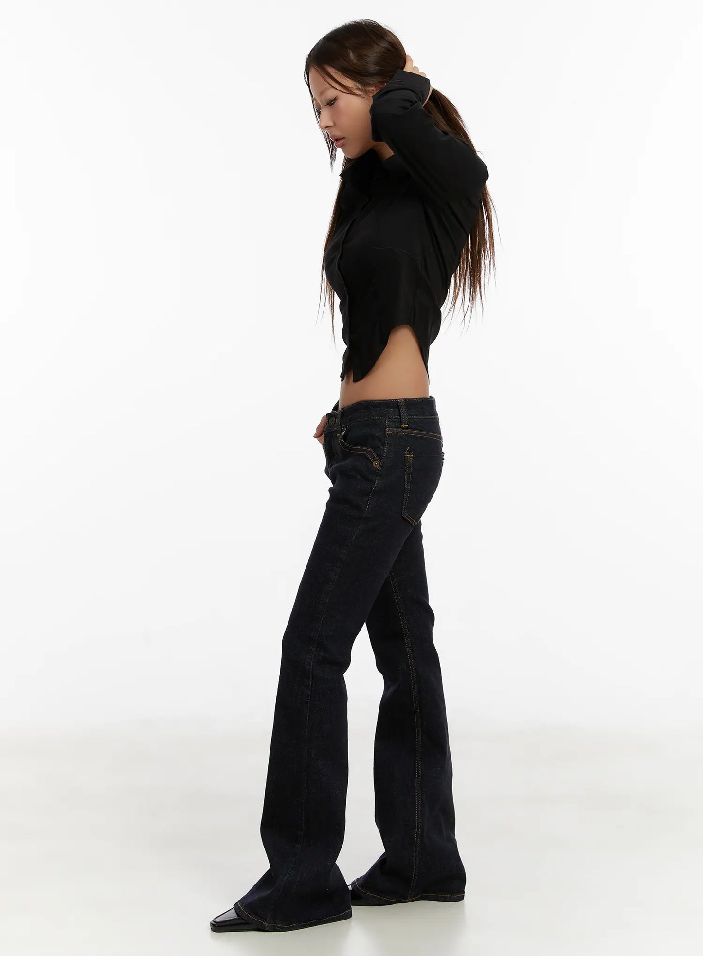 Adalee Non-Fade Low-Rise Flare Jeans CD515