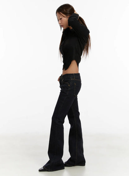 Adalee Non-Fade Low-Rise Flare Jeans CD515