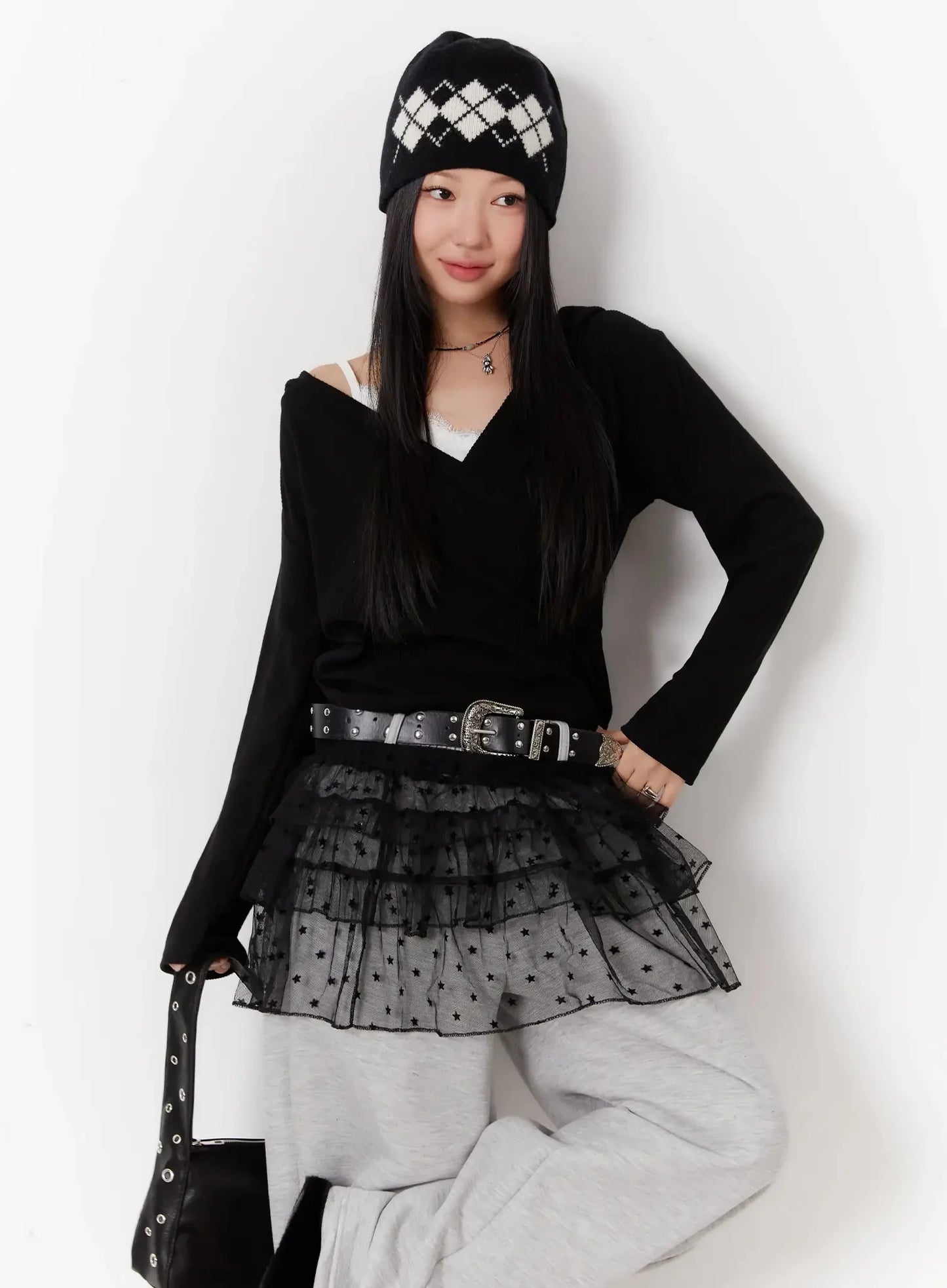 Argyle Knit Beanie ID525