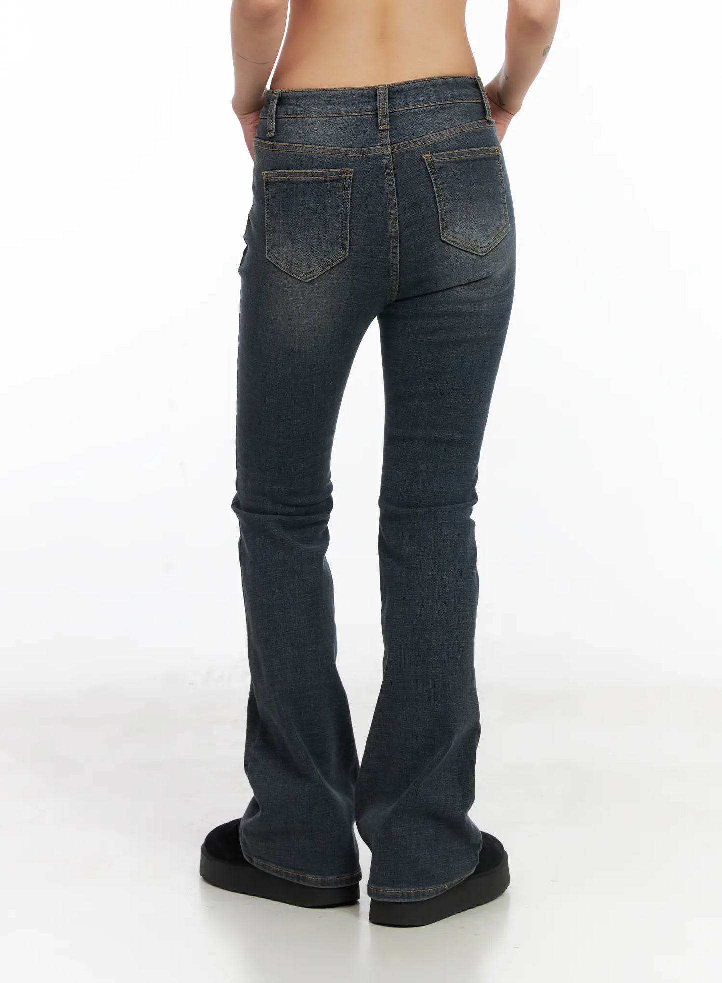 Ailani Fleece-Lined Bootcut Flared Jeans CD509