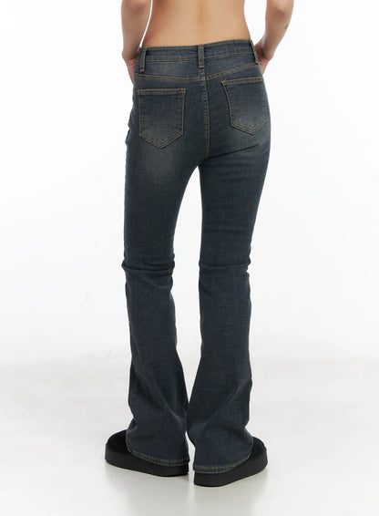 Ailani Fleece-Lined Bootcut Flared Jeans CD509