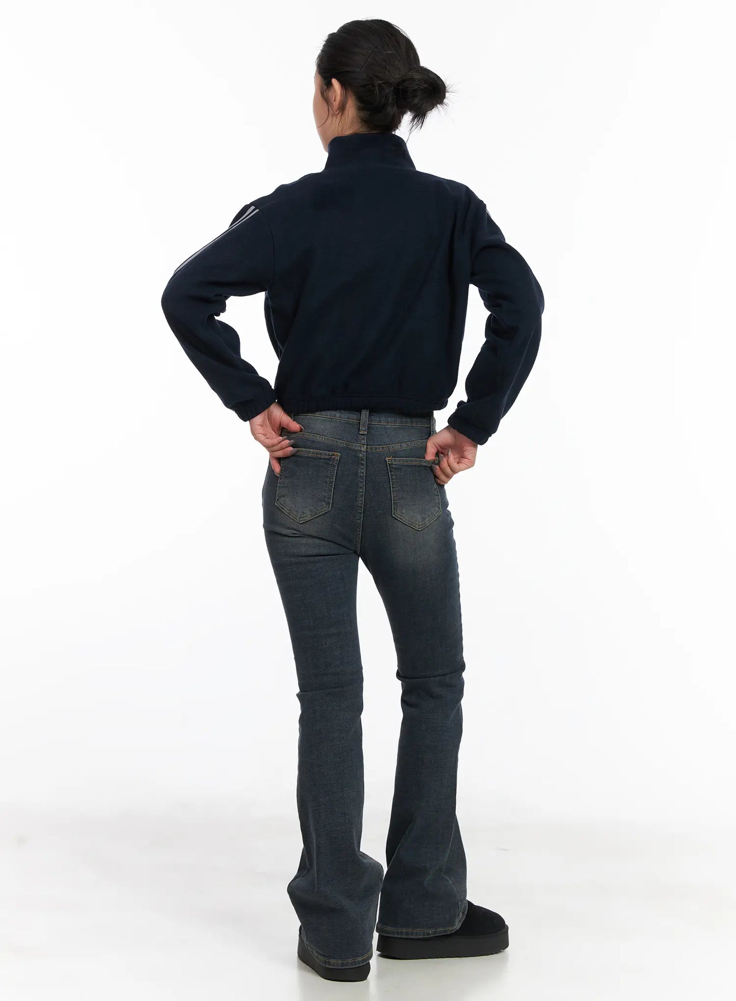 Ailani Fleece-Lined Bootcut Flared Jeans CD509