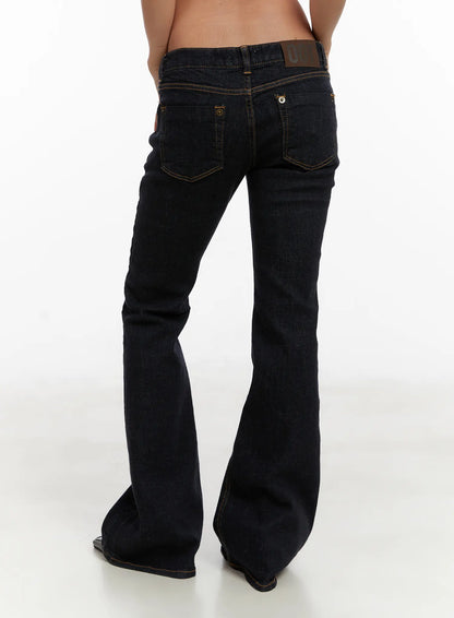 Adalee Non-Fade Low-Rise Flare Jeans CD515