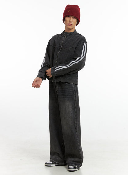 Men's Wide Leg Fit Denim Jeans IO417