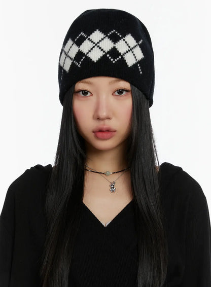 Argyle Knit Beanie ID525