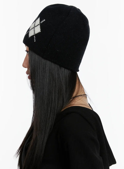 Argyle Knit Beanie ID525