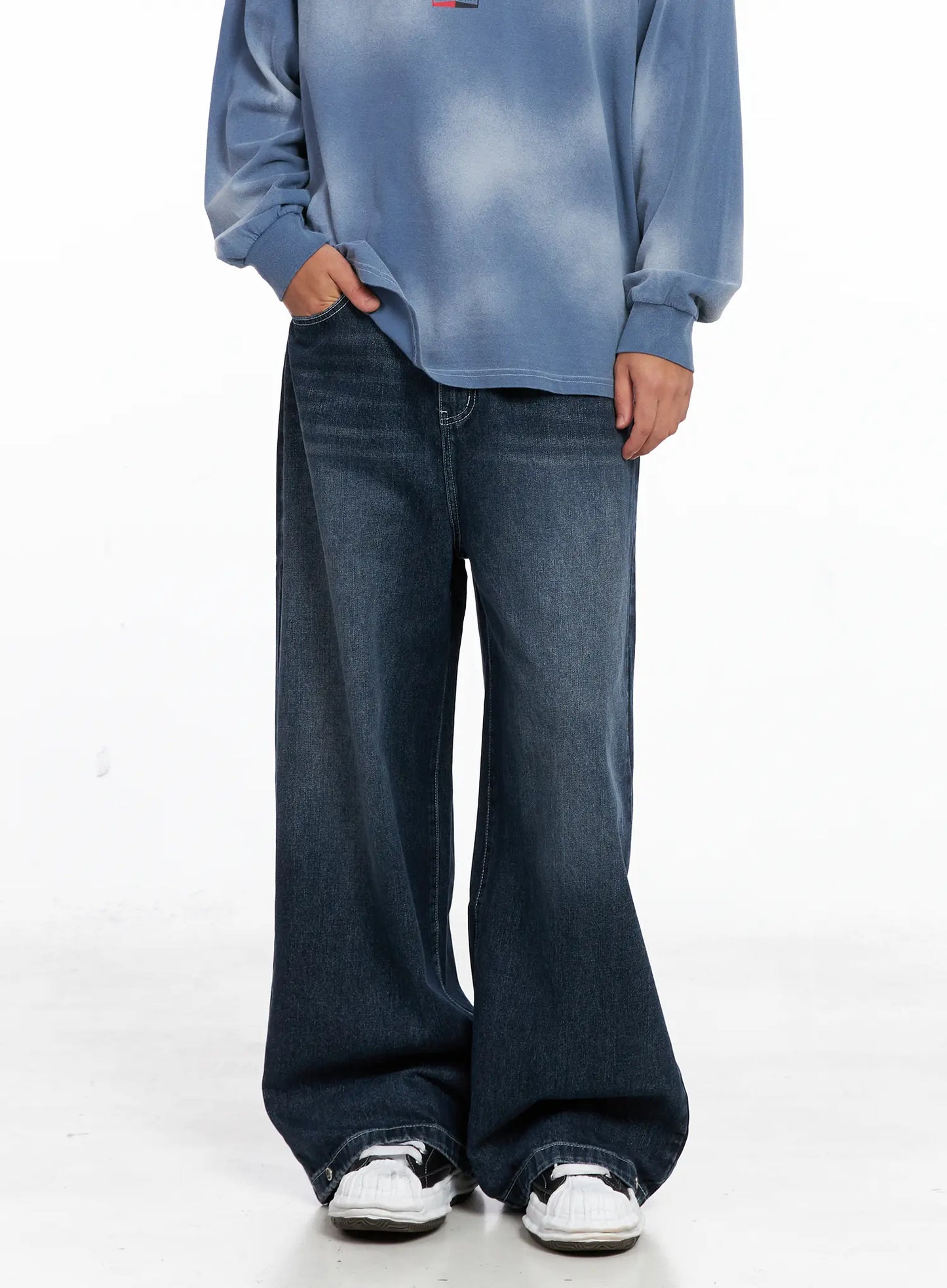 Men's Wide Leg Fit Denim Jeans IO417