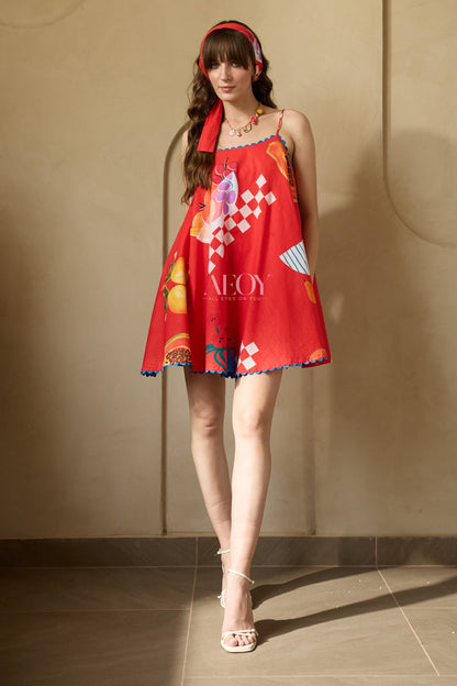 Red Casual-Mini Dress