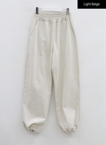 Ankle String Elastic Wide Pants OO28