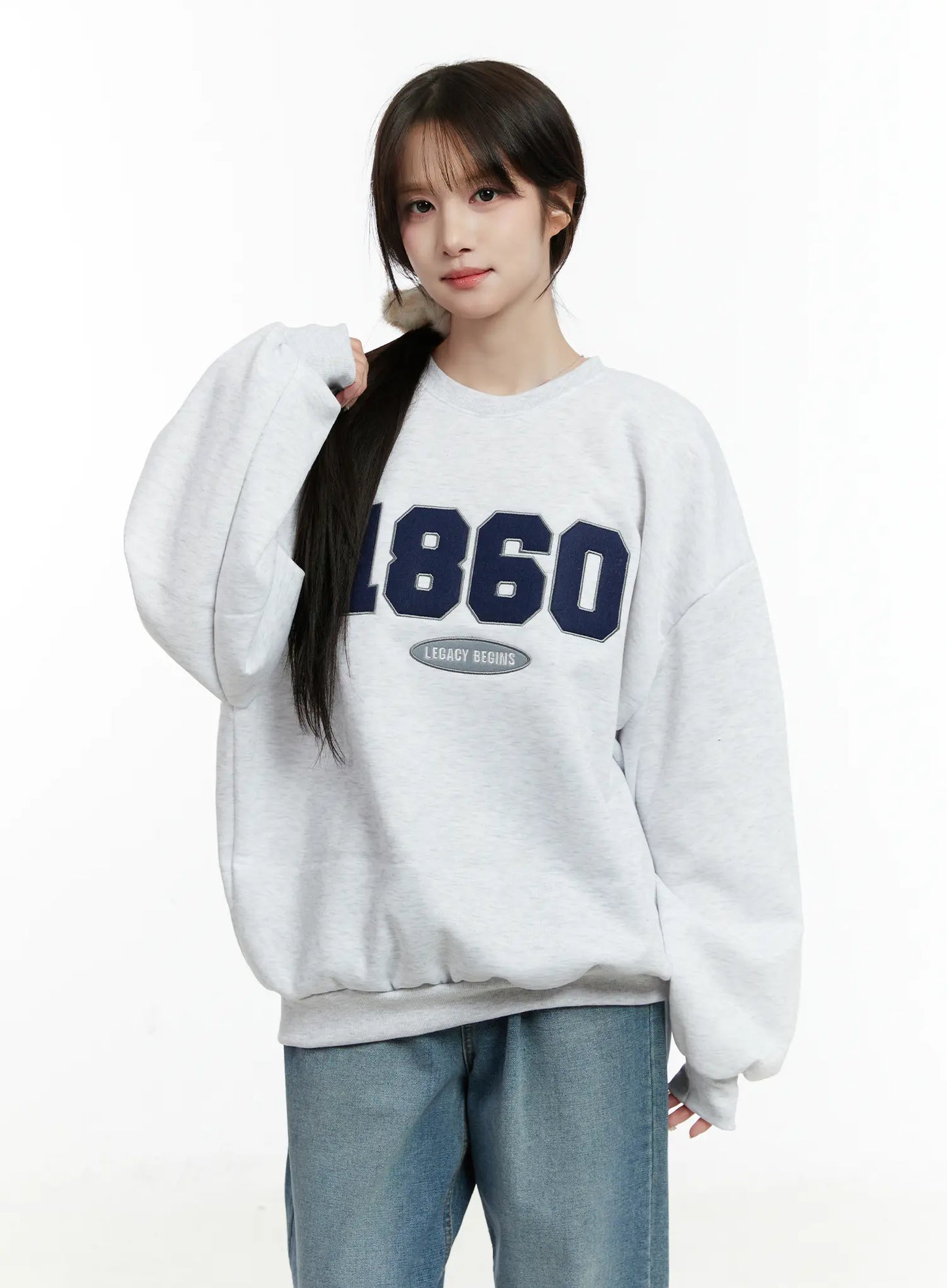 1860 Graphic Fleece-Lined Crewneck CD514
