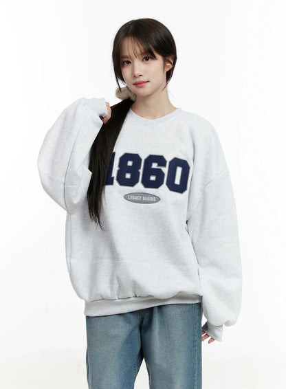 1860 Graphic Fleece-Lined Crewneck CD514
