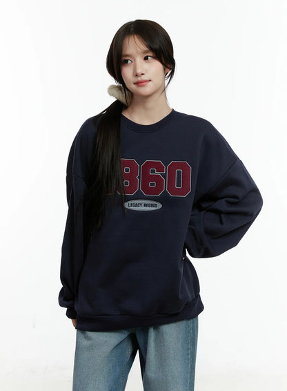 1860 Graphic Fleece-Lined Crewneck CD514