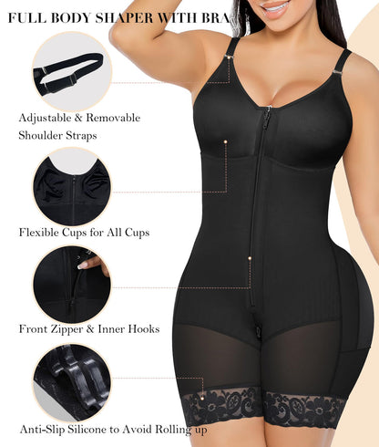 Butt Lifter Body Shaper with Zipper Crotch