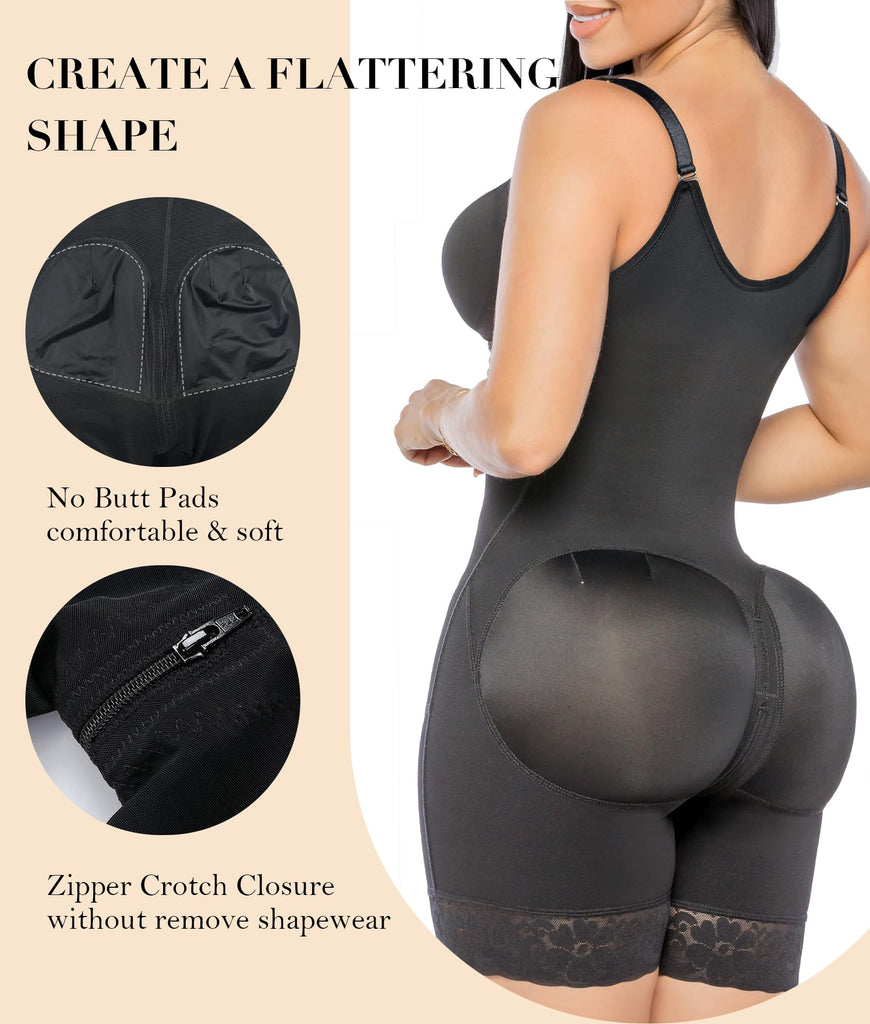 Butt Lifter Body Shaper with Zipper Crotch