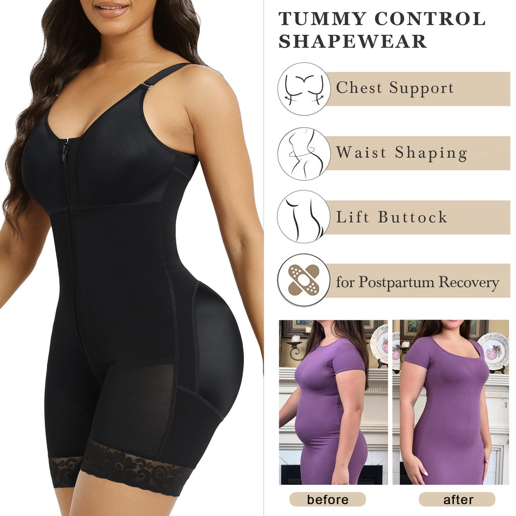 Butt Lifter Body Shaper with Zipper Crotch
