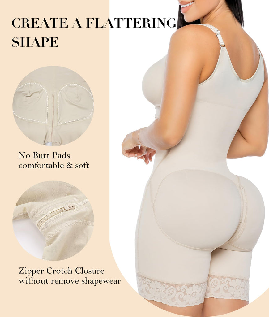 Butt Lifter Body Shaper with Zipper Crotch