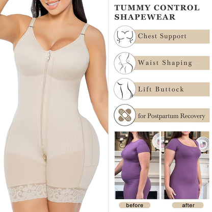 Butt Lifter Body Shaper with Zipper Crotch